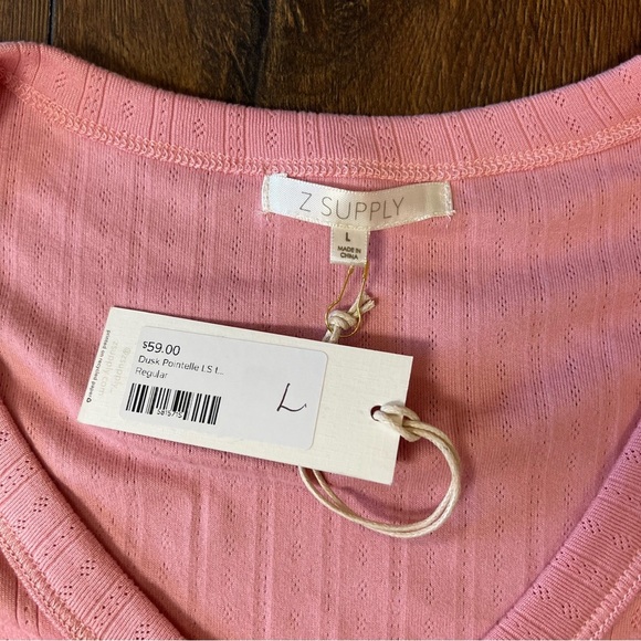 🆕 Z SUPPLY The Blush Dusk Pointelle Top SZ LG - Picture 4 of 5